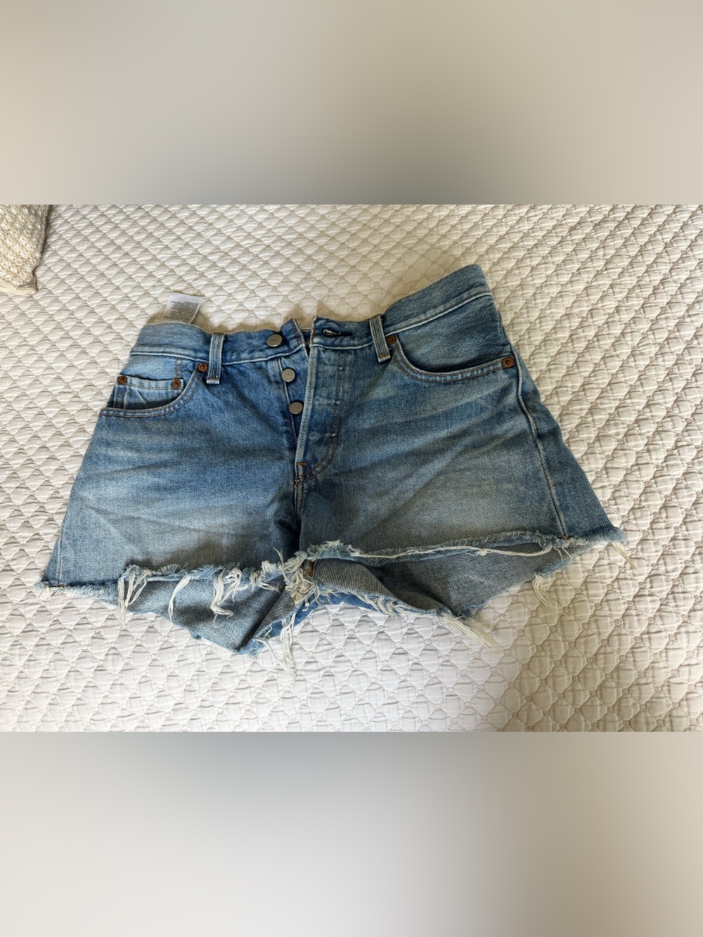 Levi’s Womens Distressed Denim Cutoff Shorts - Blue